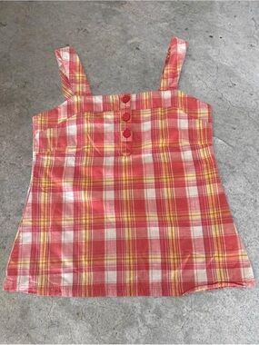 Merrell Red Yellow Plaid Casual Button-Up